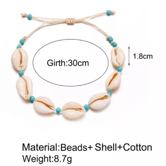 🐚 Seashell x Howlite Anklet 🐚 - Picture 7 of 7